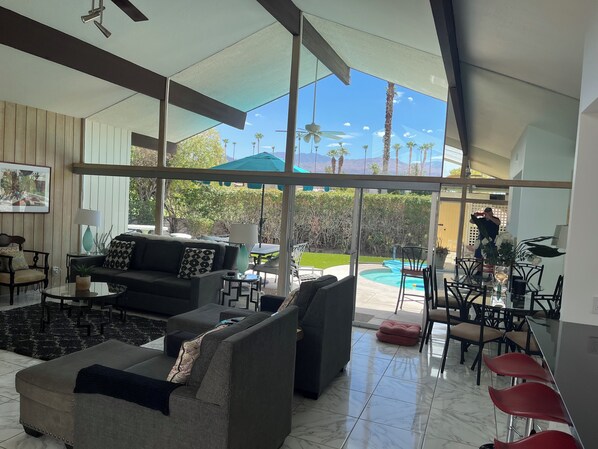 TV, fireplace, DVD player, video library