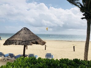 Sun loungers, beach towels