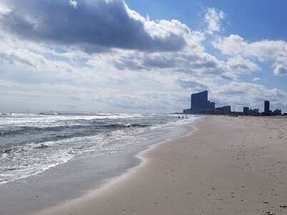 Brigantine Beach during the day and Atlantic City at night, best of both worlds!