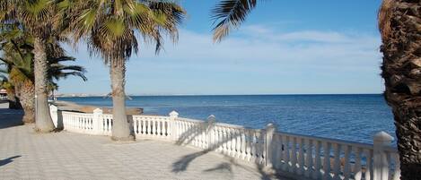Beach nearby, sun-loungers