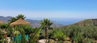 Stylish Andalusian country house with pool in olive grove facing the sea