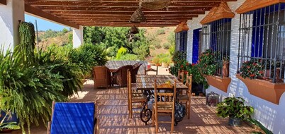 Stylish Andalusian country house with pool in olive grove facing the sea