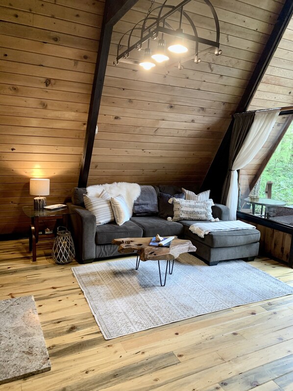 TV connectée, cheminée, lecteur de DVD, chaîne hi-fi