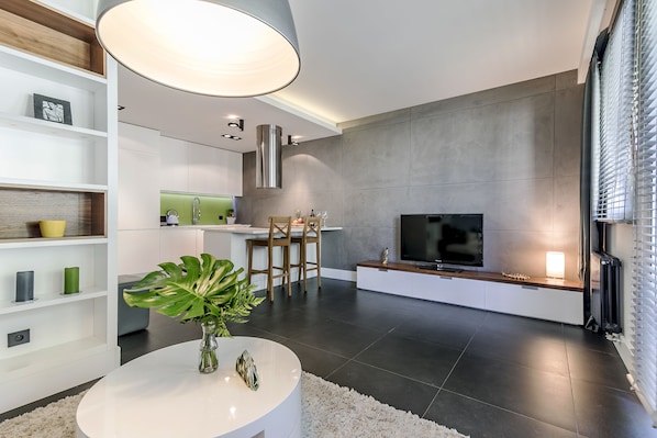Premium Apartment, 1 Bedroom (nice2stay Oliwa Park 1) | Living area