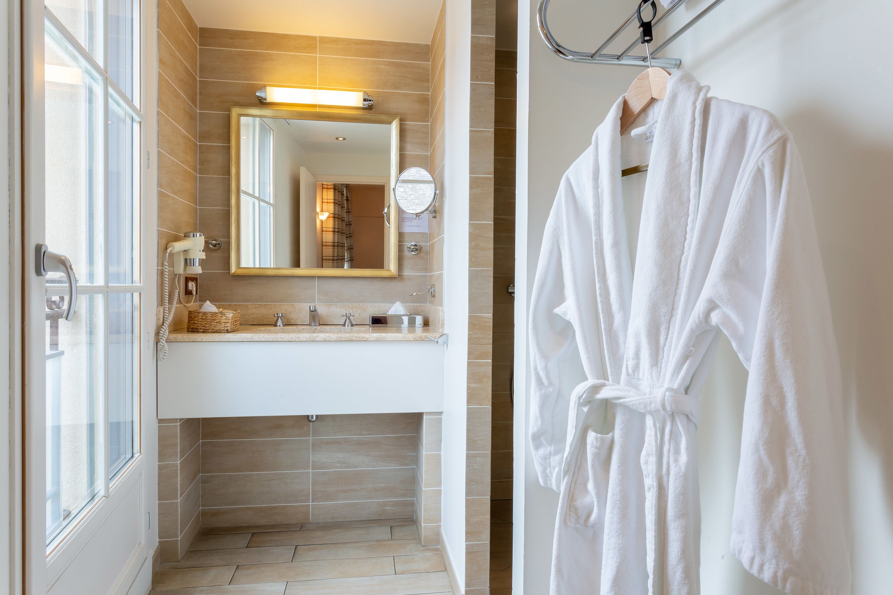 superior double room | bathroom | rainfall showerhead, free toiletries, hair dryer, bathrobes