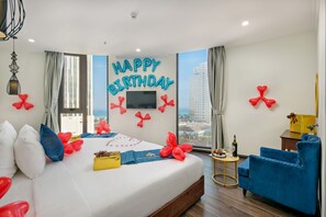 Deluxe Double or Twin Room, 2 Double Beds, Bathtub, Sea View | View from room