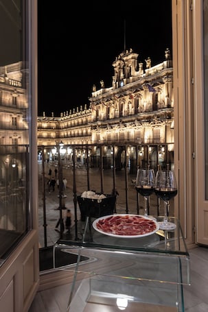 Luxury Double Room (Plaza Mayor view) | Balcony view. Salamanca Luxury Plaza