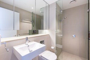 Apartment, 2 Bedrooms | Bathroom | Shower, free toiletries, hair dryer, towels - Sabrina, 2BDR Docklands Apartment (Docklands)