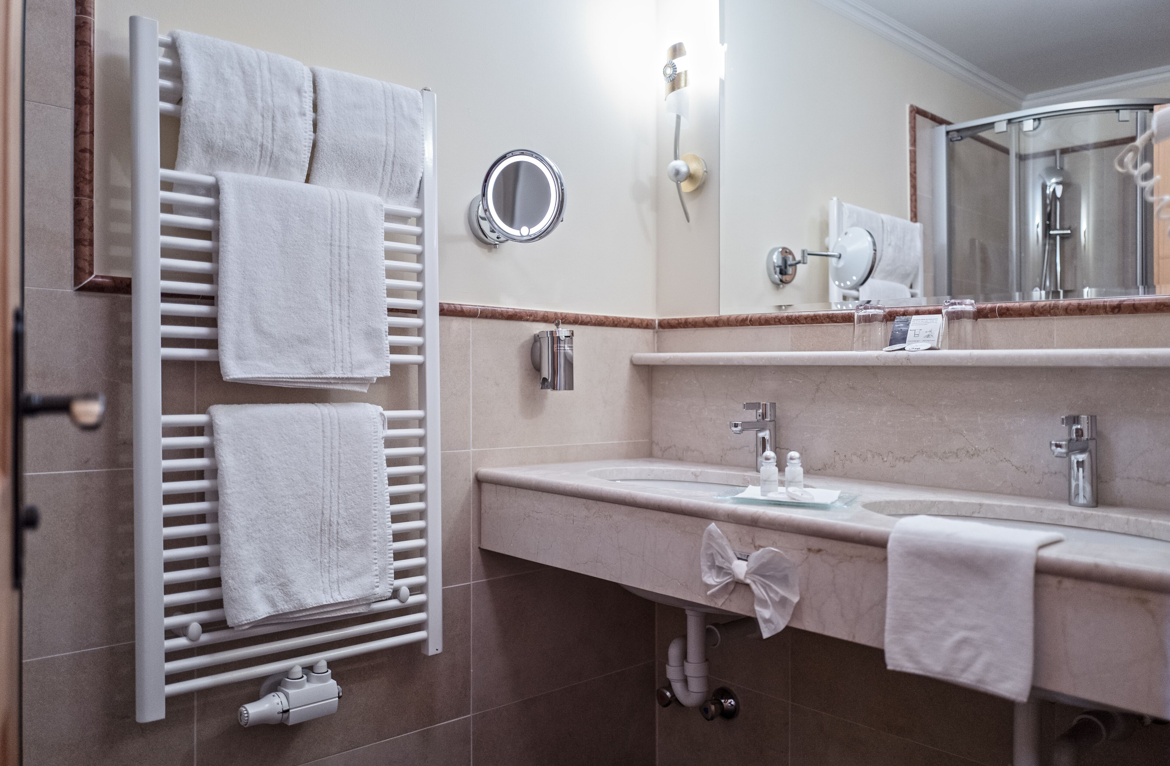 bathrobes, slippers, towels