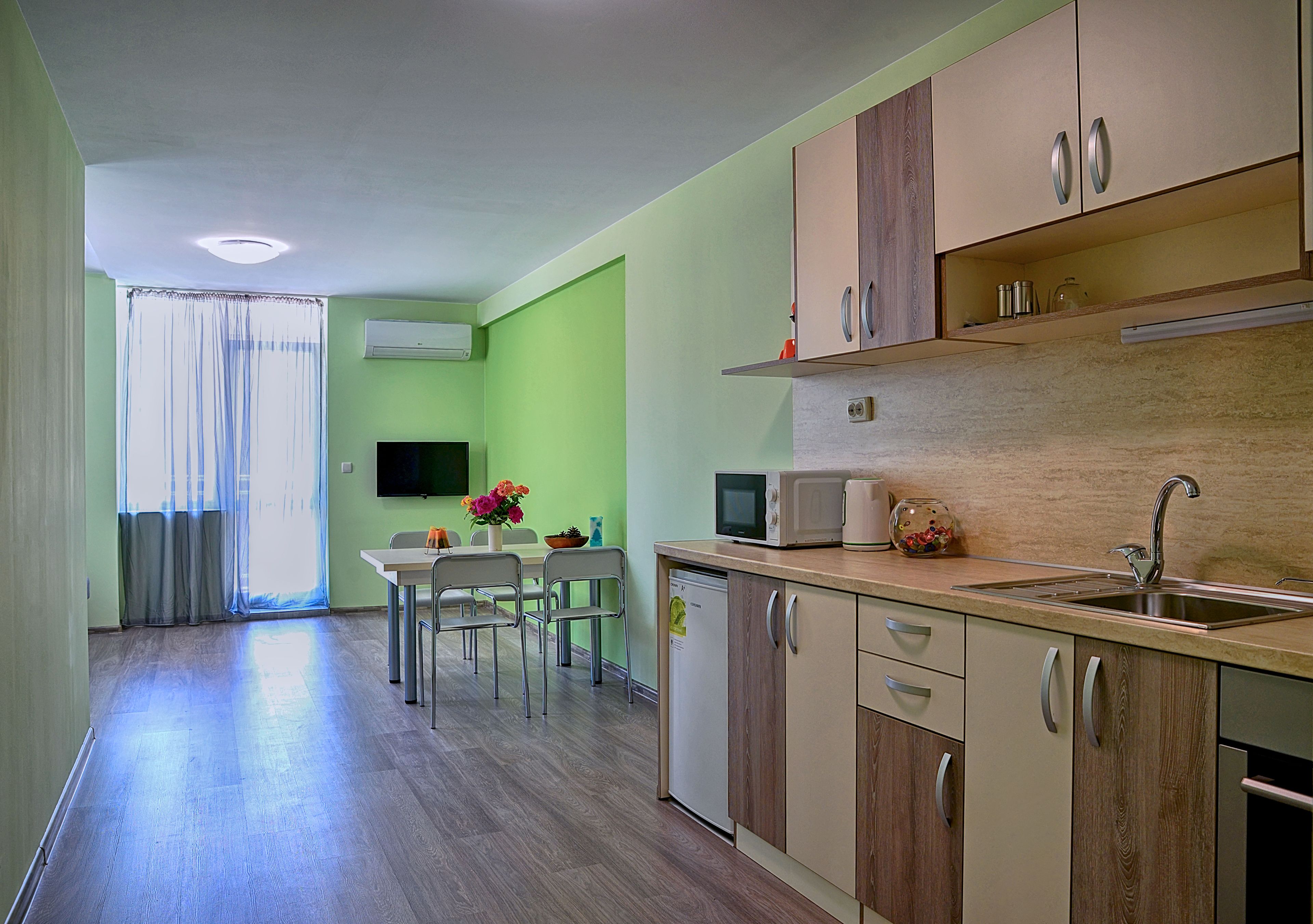 Fresh Morning Apartment | Dapur kecil peribadi | Alat memasak/pinggan mangkuk/perkakas dapur 