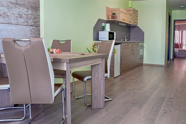 Zephyr Apartment | Private kitchenette | Cookware/dishes/utensils