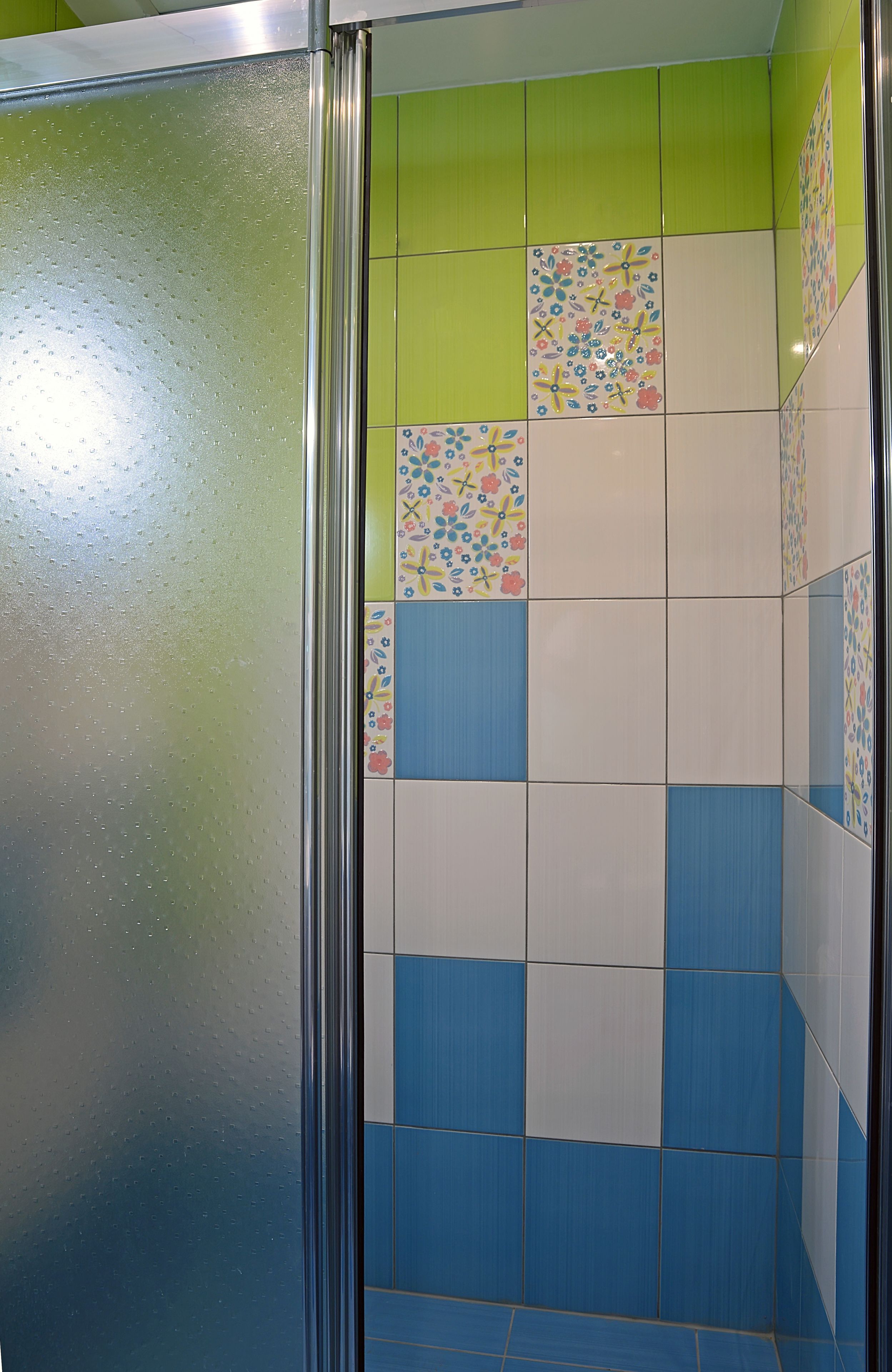 blue scene apartment | bathroom shower