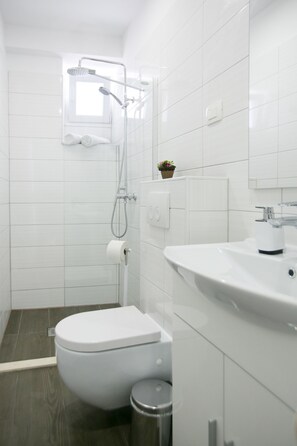 Ducha, artículos de tocador gratuitos, secador de pelo, toallas