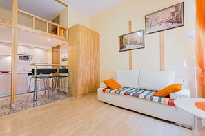 Blackout curtains, iron/ironing board, free WiFi, bed sheets