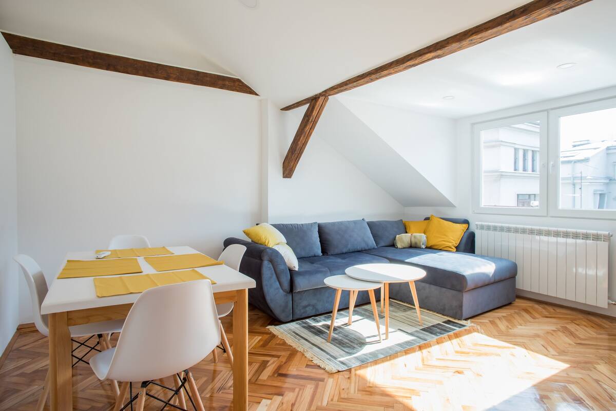 Superior Apartment, 1 Bedroom, City View | Living area | LCD TV
