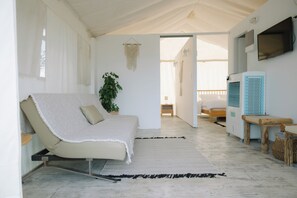 Tent (Safari) | 1 slaapkamer, lakens van Egyptisch katoen, luxe beddengoed, donsdekens