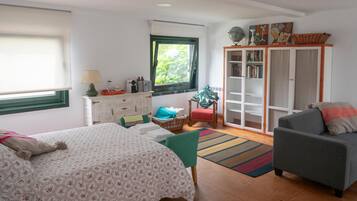 Premium bedding, down comforters, blackout drapes, soundproofing