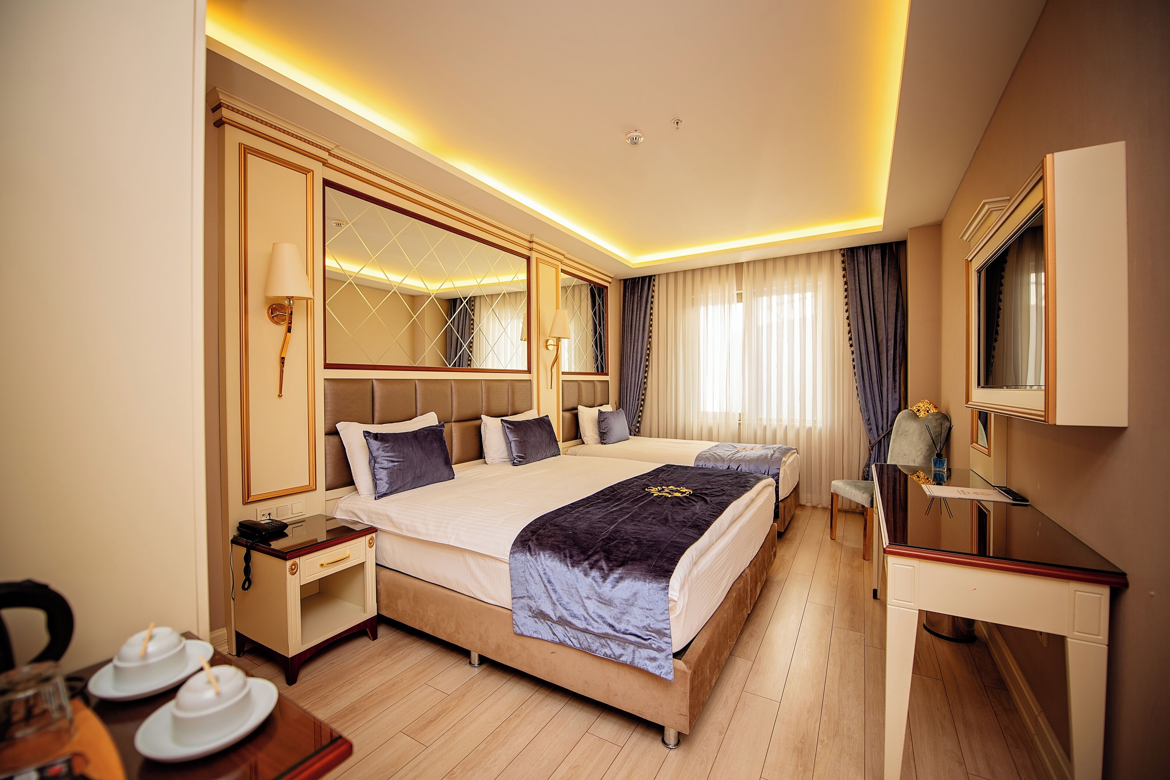 Egyptian cotton sheets, premium bedding, minibar, in-room safe