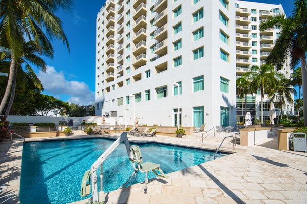 Outdoor pool, a heated pool