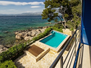 Outdoor pool, a heated pool - Beachfront twin villa, private heated pools & amazing sea views - Villa Rosemary (Supetar)