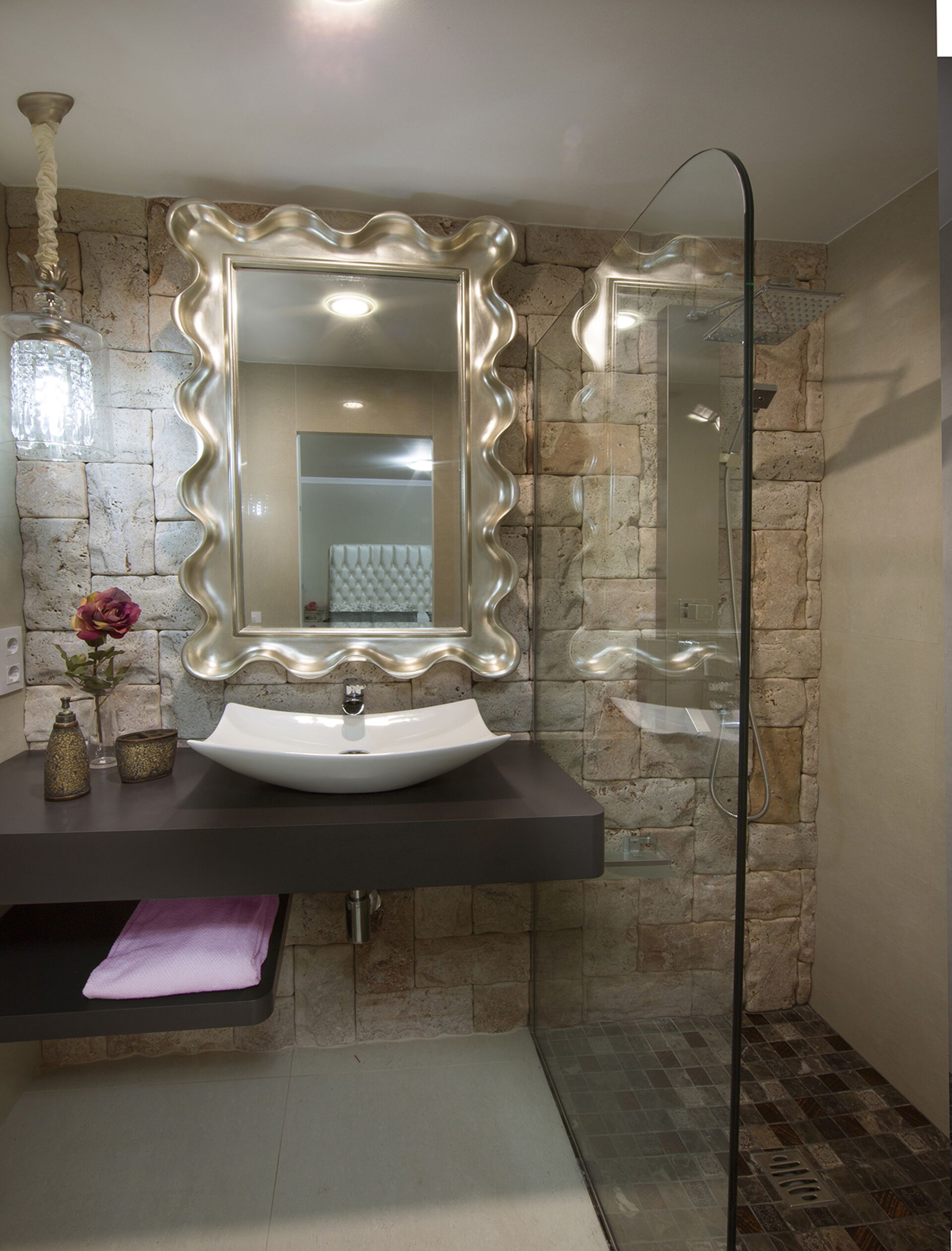 Combined shower/tub, jetted tub, hair dryer, bidet
