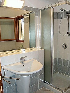Shower, hair dryer, bidet, toilet paper