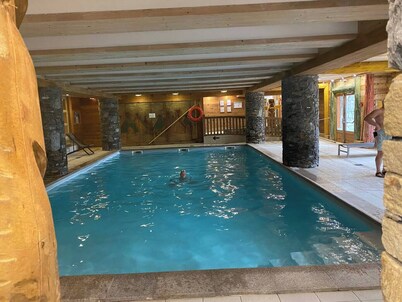 Arc 1800 Roselend 3 rooms calm residence 5/6 people, skis, pool