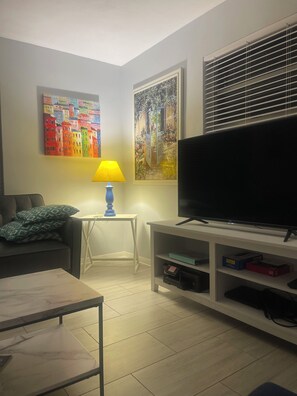 Smart TV, DVD player, books