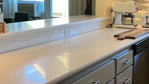 A modern kitchen with white cabinetry, a stainless steel range hood, a built-in oven, and a coffee maker. - ★Family Friendly, Safe, Amenities, 3 bedrms/3 baths,WIFI, Parking (Portland)