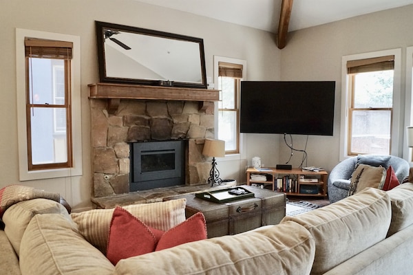 Comfy, clean living room. Cozy Gas Fire