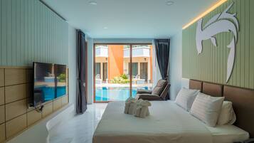 2Bed Room Family Pool Access | 1 bedroom, premium bedding, in-room safe, desk