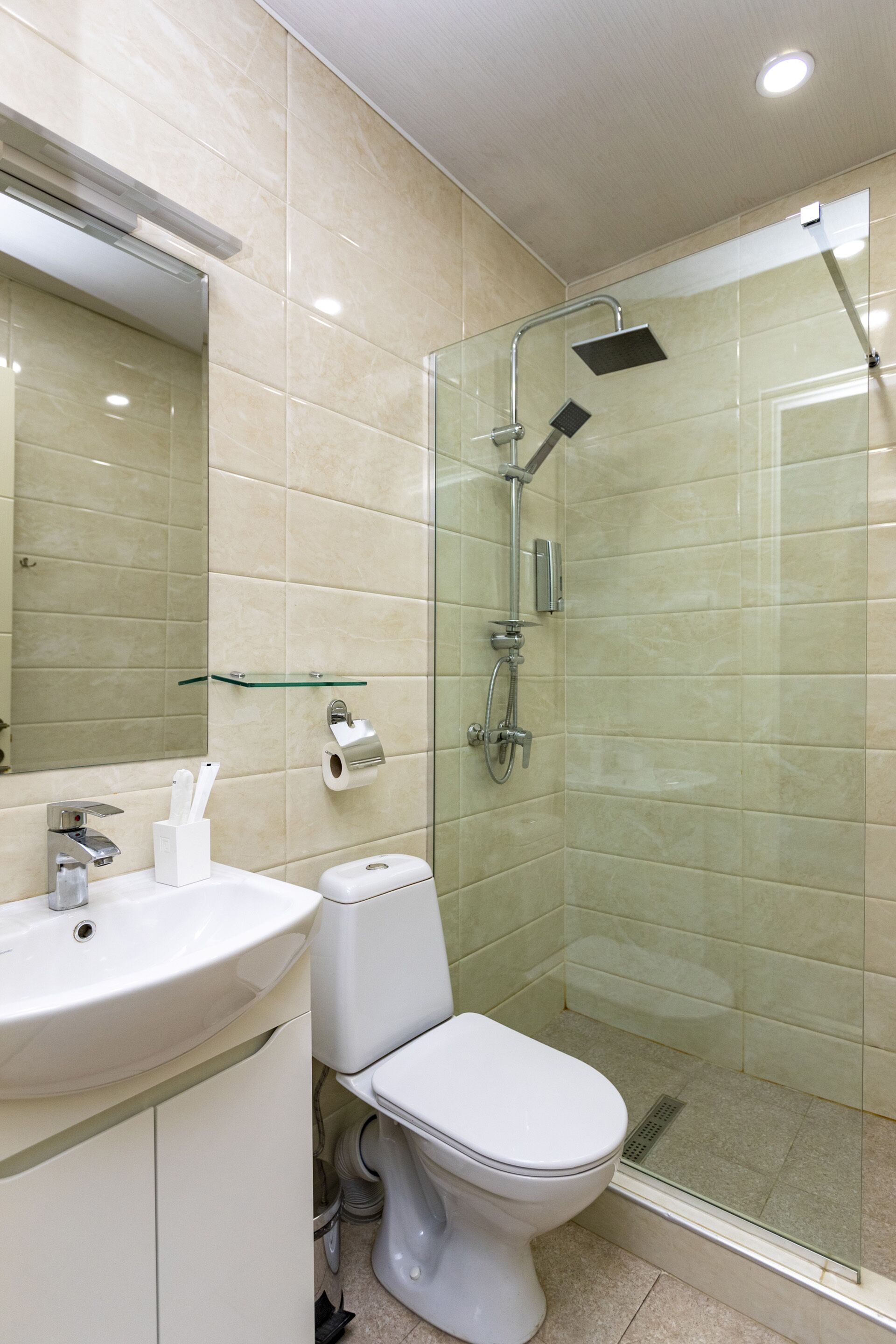 family double room, 1 king bed with sofa bed, non smoking | bathroom | free toiletries, hair dryer, dressing gowns, slippers