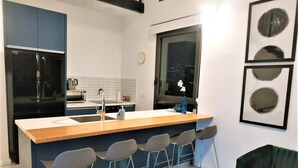 Design Loft, 1 Bedroom, Lake View (with loft) | Private kitchen | Fridge, microwave, oven, stovetop - Nino Stylish Loft (Tiberias)