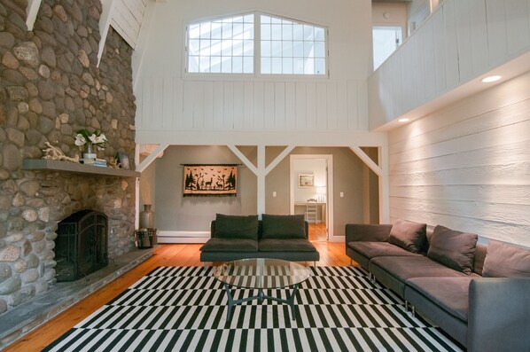 TV, fireplace, video games, DVD player