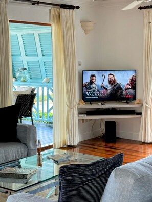 Smart TV, libros y estéreo 