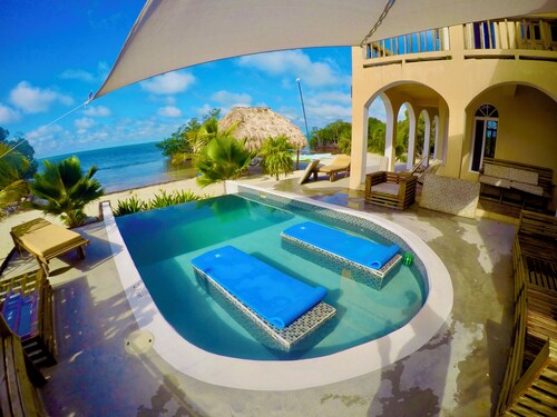 Beachfront Home Events Celebrations Groups @ 8BR Private Beach, Palapa Pool Pier