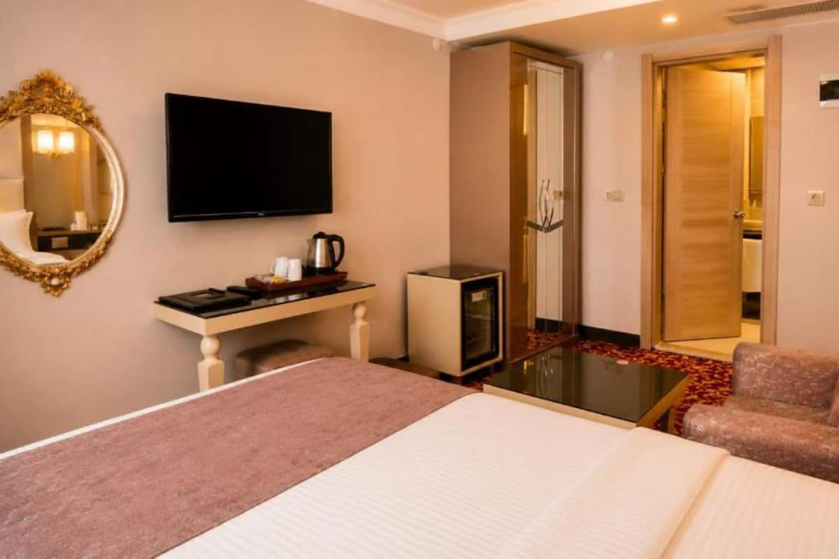 Habitación básica | Ropa de cama de alta calidad y minibar 