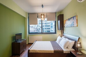 2 bedrooms, in-room safe, iron/ironing board, travel cot