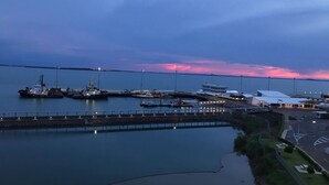 A harbor with boats, a bridge, and buildings. - Views of Darwin Harbor (Darwin City)