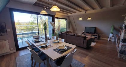 house discreet nature chalet calm and peaceful swimming pool lake fishing