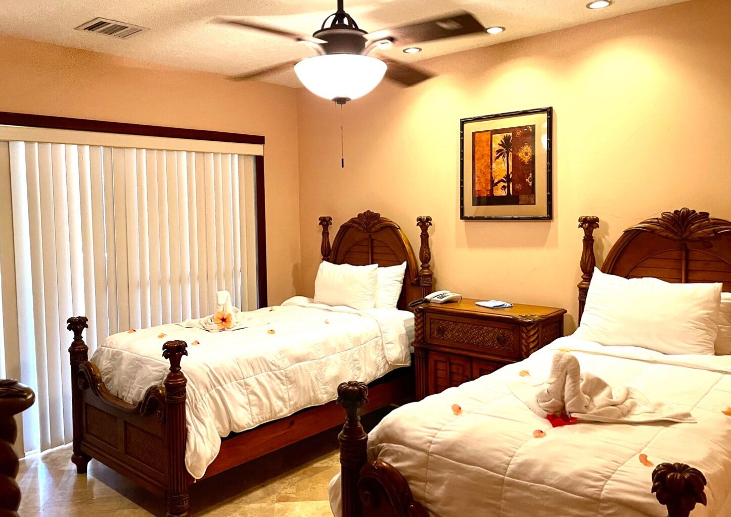2 bedrooms, in-room safe, iron/ironing board, WiFi