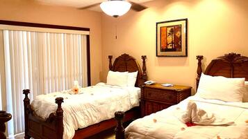 2 bedrooms, in-room safe, iron/ironing board, WiFi