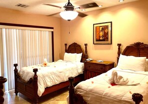 2 bedrooms, in-room safe, iron/ironing board, WiFi