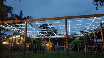 Outdoor banquet area