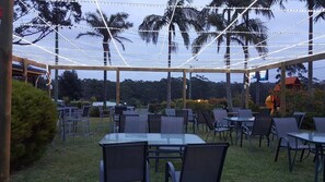 Outdoor banquet area