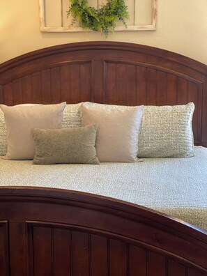 2 bedrooms, memory-foam beds, iron/ironing board, WiFi