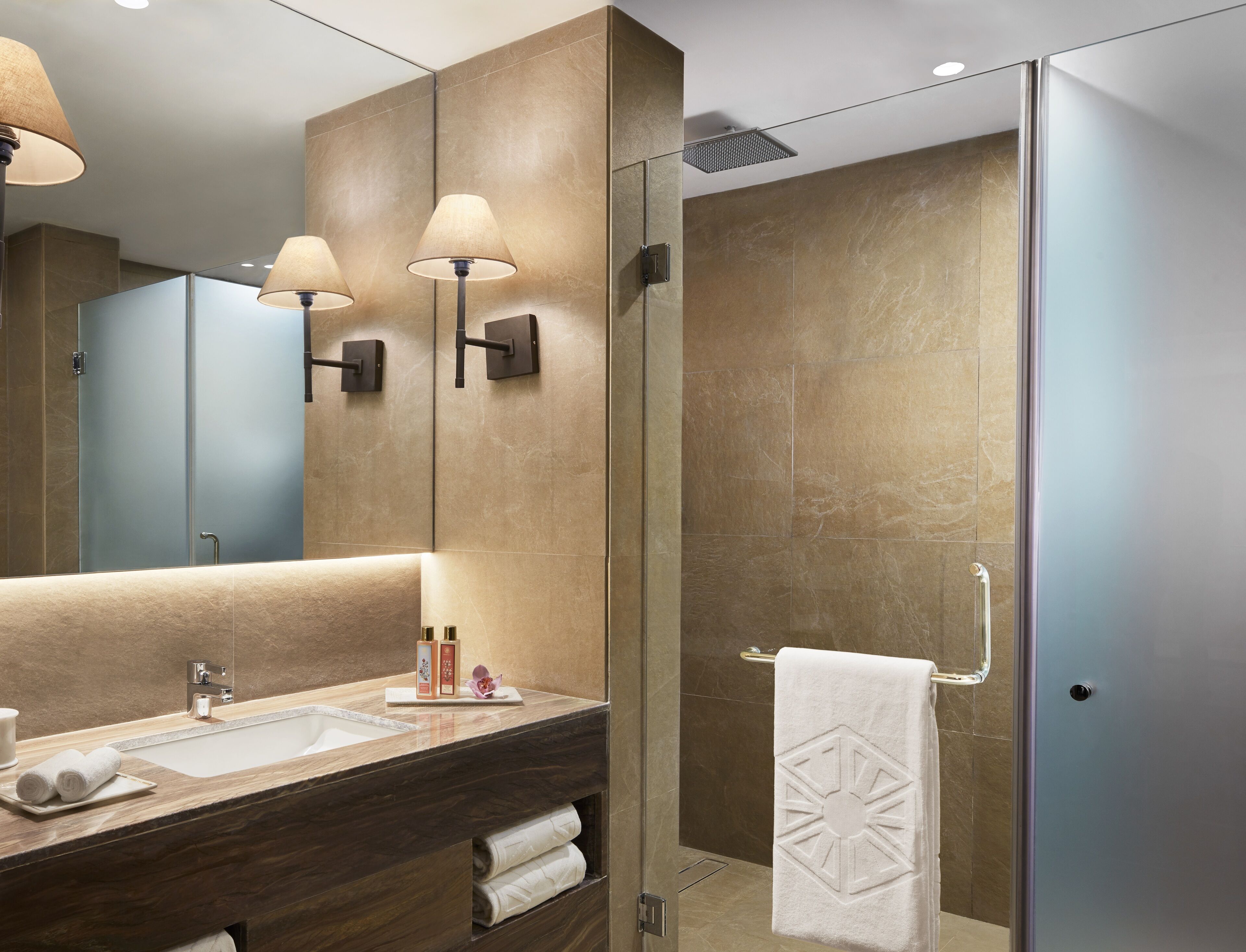 eco-friendly toiletries, hair dryer, bathrobes, slippers