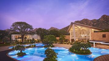 Experience the serene atmosphere of our hotel, surrounded by a beautifully landscaped garden and offering scenic views of the surrounding mountains.