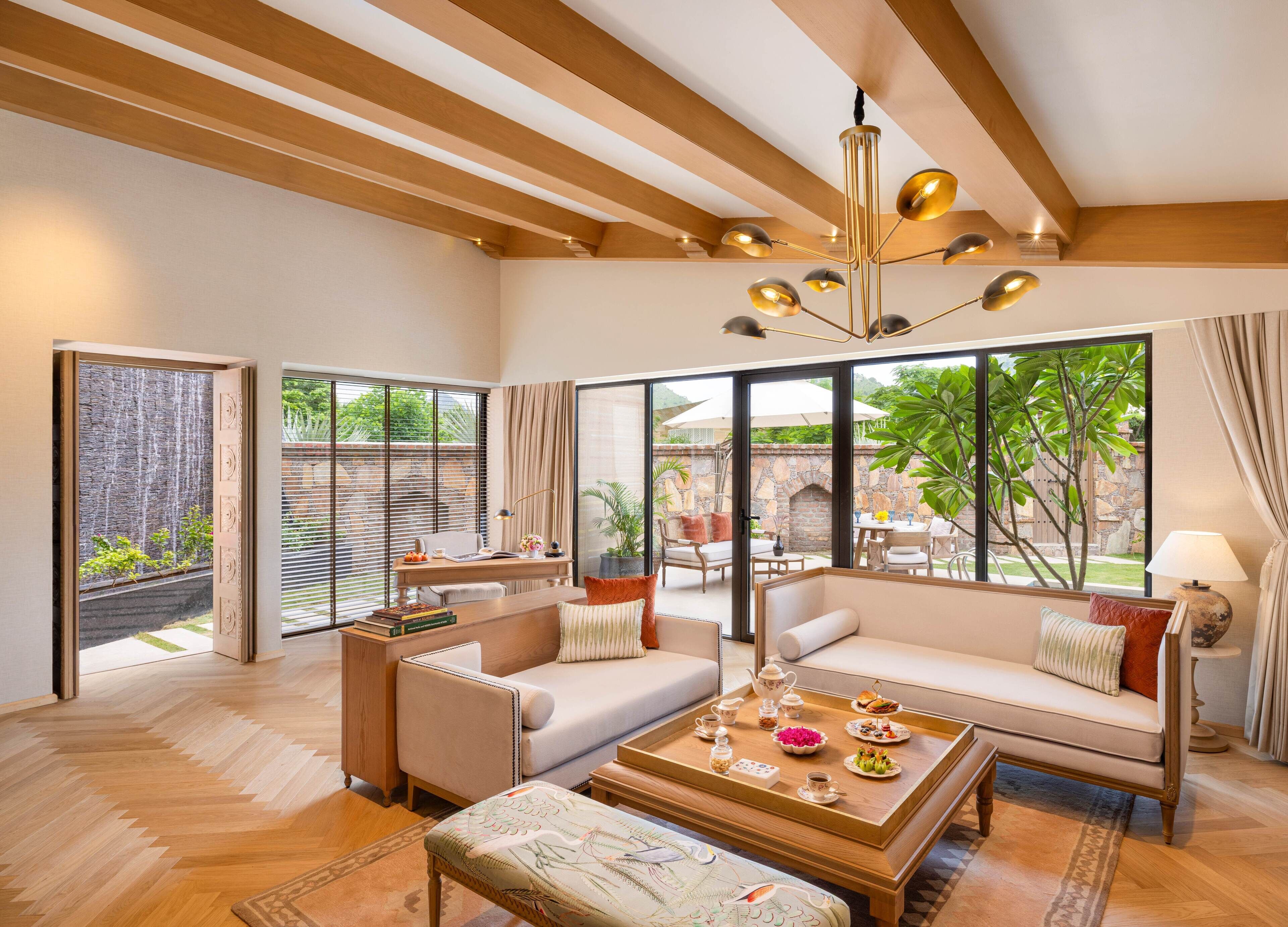 Luxury Villa (Pool & Garden) | Living area | 50-inch LED TV with satellite channels, TV