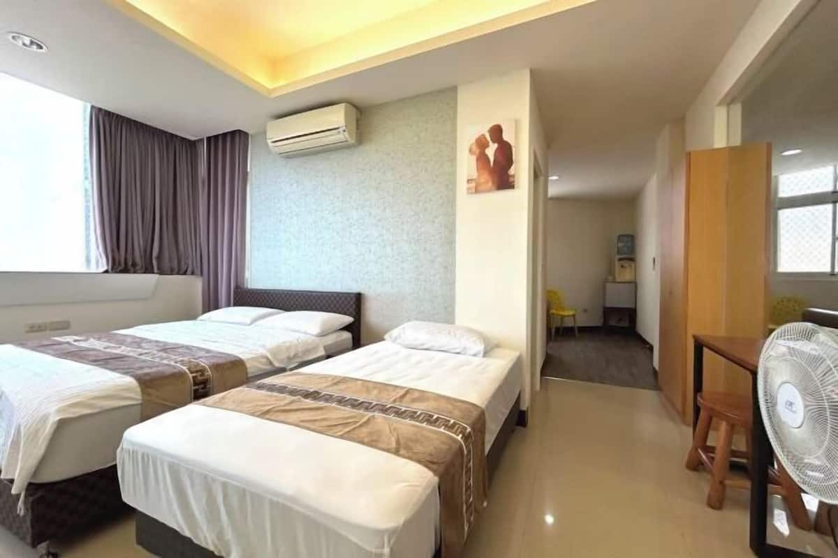 Blackout curtains, soundproofing, free WiFi, bed sheets